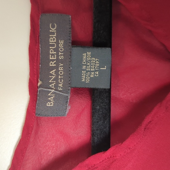 Banana Republic Factory Store Maroon Chiffon Long Sleeve Shirt‎ L - Picture 4 of 4